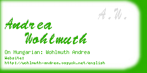 andrea wohlmuth business card